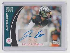 JAKE ELLIOTT Eagles SIGNED 2017 Sage Hit Autograph Rookie Card #A44 SP RC AUTO - Picture 1 of 2