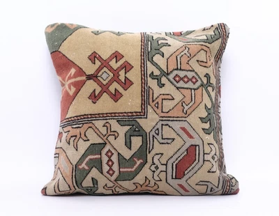 Funda de Almohada Alfombra Kilim Tejida a Mano 18" Vintage Hecha a Mano Yute Tiro Cojín Funda Foto 1 de 4