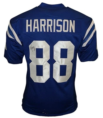 Marvin Harrison Signed Indianapolis Blue Football jersey JSA - Image 1 of 3