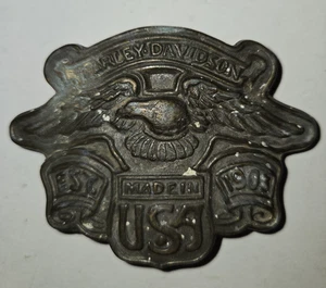 Vintage 1980er Harley Davidson Gürtelschnalle Messing Adler USA Logo "Made in USA" - Bild 1 von 9