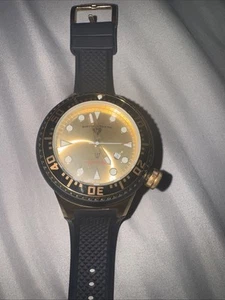 Gold Black SWISS LEGEND NEPTUNE SWISS MADE MOVEMENT Men's Stainless Steel 330m - Picture 1 of 5