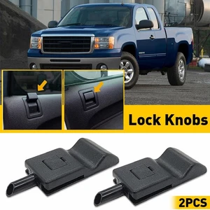 2x Door Lock Knobs Front/Rear Ebony For Chevy/GMC Silverado/Sierra 07-13 Black - Picture 1 of 12