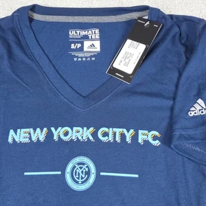 Camiseta de fútbol Adidas New York City FC Ultimate para mujer talla S azul marino cuello en V nueva con etiquetas - Imagen 1 de 4