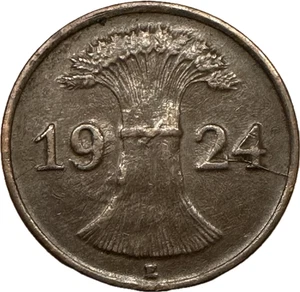 DEUTSCHLAND 1924 - E 1 RENTENPFENNIG DEUTSCHE WEIMAR MÜNZE RL1879 - Bild 1 von 2