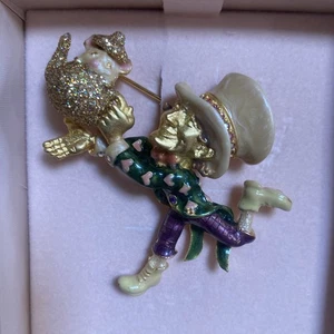 Kirks Folly Mad Hatter Pin Brooch - Alice In Wonderland With Original Box - Picture 1 of 9