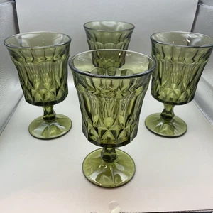 Set of 4 green Noritake Perspective Glasses 6 1/4 In Tall. Cup 4in - Picture 1 of 7