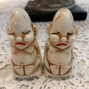 Victoria Ceramics Billiken Billikant Ceramic Salt & Pepper Shakers Vintage Japan - Picture 1 of 6
