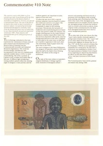 Australia 1988 Bicentennial Aboriginal $10 Polymer Note AA Prefix UNC in Folder - Picture 1 of 3