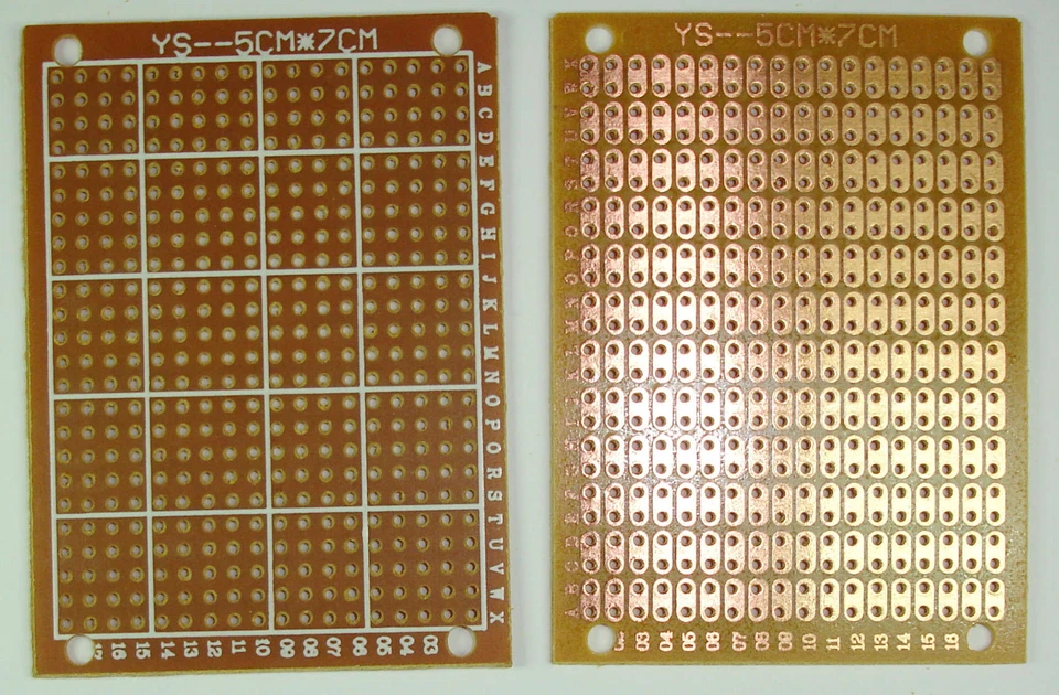 2 X Preconected board 5x7 PCB protoboard breadboard - Imagen 1 de 1