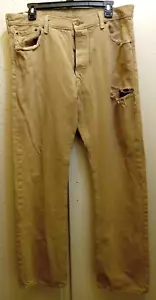Levis 501 Jeans Mens 36x32 Beige Khaki Straight Leg Regular Fit Button Fly - Picture 1 of 9