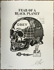Shepard Fairey FEAR OF A BLACK PLANET Letterpress print obey giant pollution