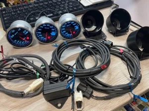 JDM Defi ADVANCE BF Boost, Water Temp, Oil Temp Gauge Set Blue - Picture 1 of 9
