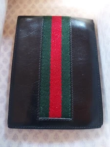 Vintage Mens Gucci Black Leather Wallet With Original Tissue And Box - Picture 1 of 10