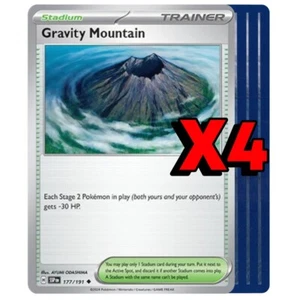4x Gravity Mountain Playset 177/191-SV08: Surging Sparks SV08 - Pokemon TCG x4 - Picture 1 of 1