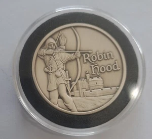 Antiqued High Relief Thick Robin Hood Piedfort Coin 2 Troy Oz .999 Silver Round - Picture 1 of 2