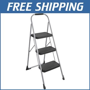 Platinum Folding Step Stool with 3 Steps and Slip-Resistant Grip - 200 lbs - Picture 1 of 10