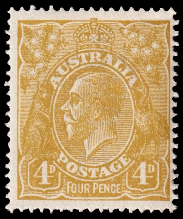 Australia Scott 34, Olive Bister, Perf. 14 (1924) Estado perfeito LH MUITO BOM ESTADO, CV US$ 32,50 M - Imagem 1 de 1