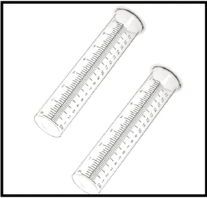 7 Capacity Rain Gauge Glass Replacement Tube With Lip For Yard Garden 2PACK - Picture 1 of 5