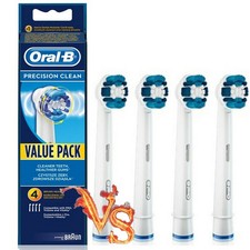 4x Braun Oral B Precision Clean Electric  Toothbrush Heads EB20-4 cross,floss 