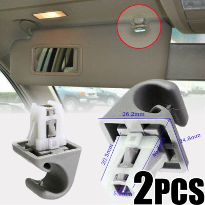 2Pcs Sun Visor Bracket Hook For Toyota Camry Corolla Highlander RAV4 Prius Clip Foto 1 de 4