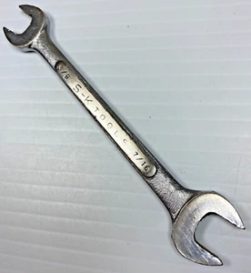 Vintage S-K Hand Tools No. 0-1214 SAE Open End Wrench 3/8" x 7/16" USA Tool sk - Picture 1 of 12
