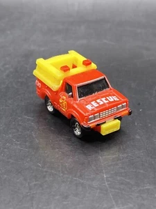Micro Machines Galoob Datsun Fire Rescue Truck FD #3 130 Red Yellow Vintage Toy - Picture 1 of 7