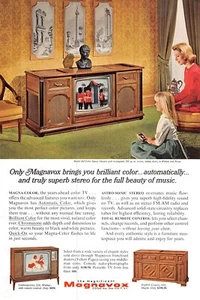 Magnavox 1966 TV a color y consola estéreo de colección anuncio impreso modelo 562 Astrosonic automático - Imagen 1 de 1