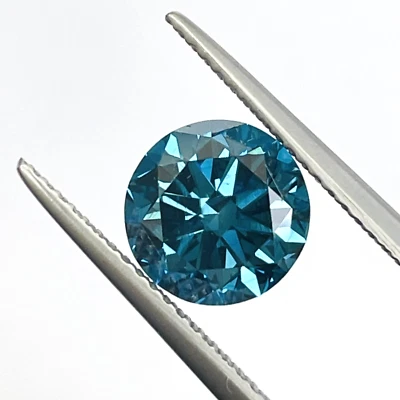 Certified Natural Loose Diamond 2.58 Ct Round Cut Blue Diamond For Jewelry Ring - Image 1 of 4