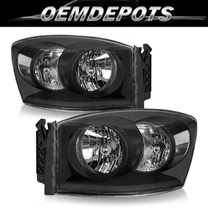 Clear Lens Headlights Chrome Bezel Fit For 2006-09 Dodge Ram 1500 / 2500 / 3500 - Picture 1 of 20