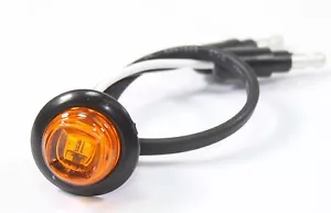 3/4" Bullet Amber Round Mini LED Light Clearance Side Marker Truck Trailer - Picture 1 of 8