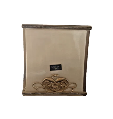 Capa de caixa de tecido acrílico/plástico vintage Bombay ouro âmbar fosco ornamentado - Imagem 1 de 4