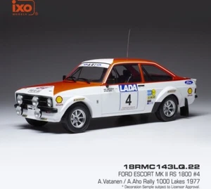 IXO Ford Escort MK II RS 1800 #4 A. Vatanen 1000 lagos 1977 1:18 18RMC143LQ.22 - Imagen 1 de 11