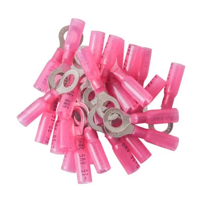 25-300PCS Red Heat Shrink Ring Terminals Marine Wire Crimp Connectors #10-3/8" - Image 1 of 4