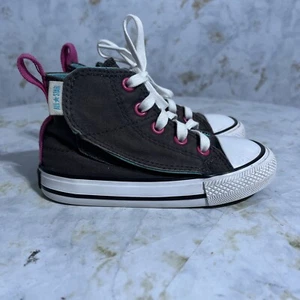 Converse All Star Chuck Taylor Toddler Youth Sz 7 Shoes Gray Pink High Sneakers - Picture 1 of 12
