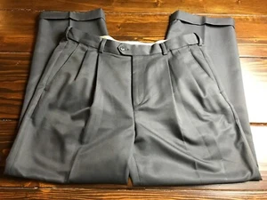 Croft & Barrow Pants, Men's Size 38X30, Gray, Pleated, Cuffed, Dress Pants - Picture 1 of 8