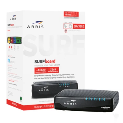 ARRIS SBV3202 Docsis 3.0 Voice Cable Modem - Black - Image 1 of 3