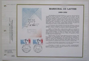 Feuillet CEF 1er jour 971 1989 Maréchal de Lattre Maréchal de France - Bild 1 von 1