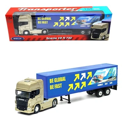 Scania V8 R730 Tractor Trailer Global Haulier Transporter Kid Model Diecast 1:64 - Image 1 of 4