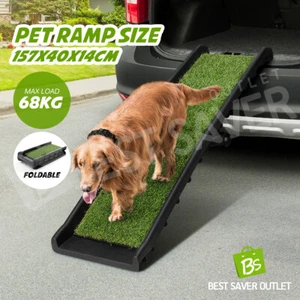 Petscene Dog Ramp Pet Stairs Steps w/Artificial Grass Car SUV Step Travel - Picture 1 of 10