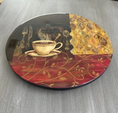 Bandeja giratoria de resina epoxi hecha a mano Wood Lazy Susan tamaño 12 pulgadas Foto 1 de 4