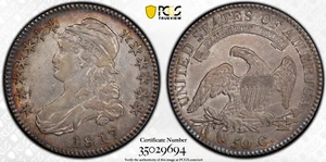 1817 PCGS AU50 Punctured Date Capped Bust Half - Picture 1 of 4