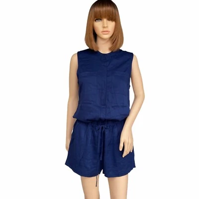 Mameluco ANA para mujer talla M azul marino cordones cintura bolsillo sin mangas Foto 1 de 2