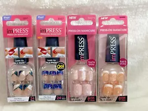 Set of 4 - Impress - PRESS-On Finger Nails - Short Length - Blue, Natural - Picture 1 of 6
