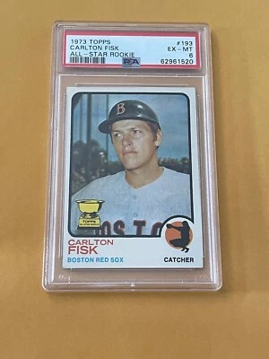DCC: 1973 Topps Carlton Fisk #193 PSA 6 EX-MT Boston Red Sox Salón de la fama Copa de Novatos Foto 1 de 4
