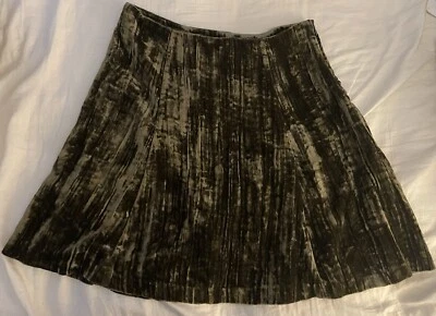 FALDA DE TERCIOPELO TRITURADO VERDE MAEVE Anthropologie Talla US 6 Forrada ¡Bonita! Foto 1 de 4