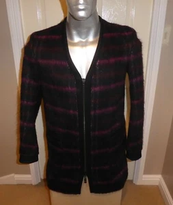 AMAZING KENZO WOOL BLEND BLACK / PURPLE COAT , Size 40 , PLEASE READ SIZE INFO   - Picture 1 of 11