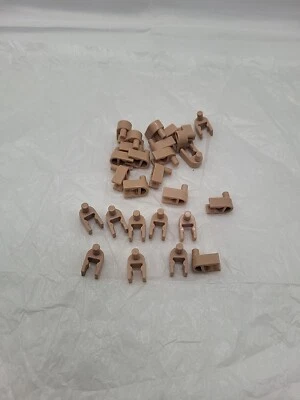 KNEX 150 Tan, 4 Gray Interlocking Clip Wheel End Connectors  - Image 1 of 3