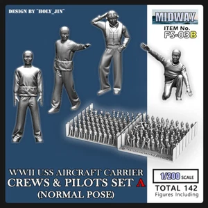 ToriFactory 1/200 US Navy Aircraft Carrier Equipaggio & Piloti (posizione normale) #FS-03B - Foto 1 di 7