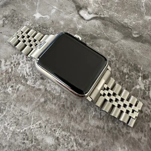 Für Apple Watch 9 8 44/45mm Edelstahl poliert Metall Watch Glidelock Band - Bild 1 von 12