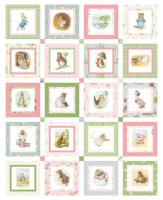 Riley Blake Peter Rabbit & Friends 36"x43" Fabric Panel ~ Cheater Baby Quilt Top